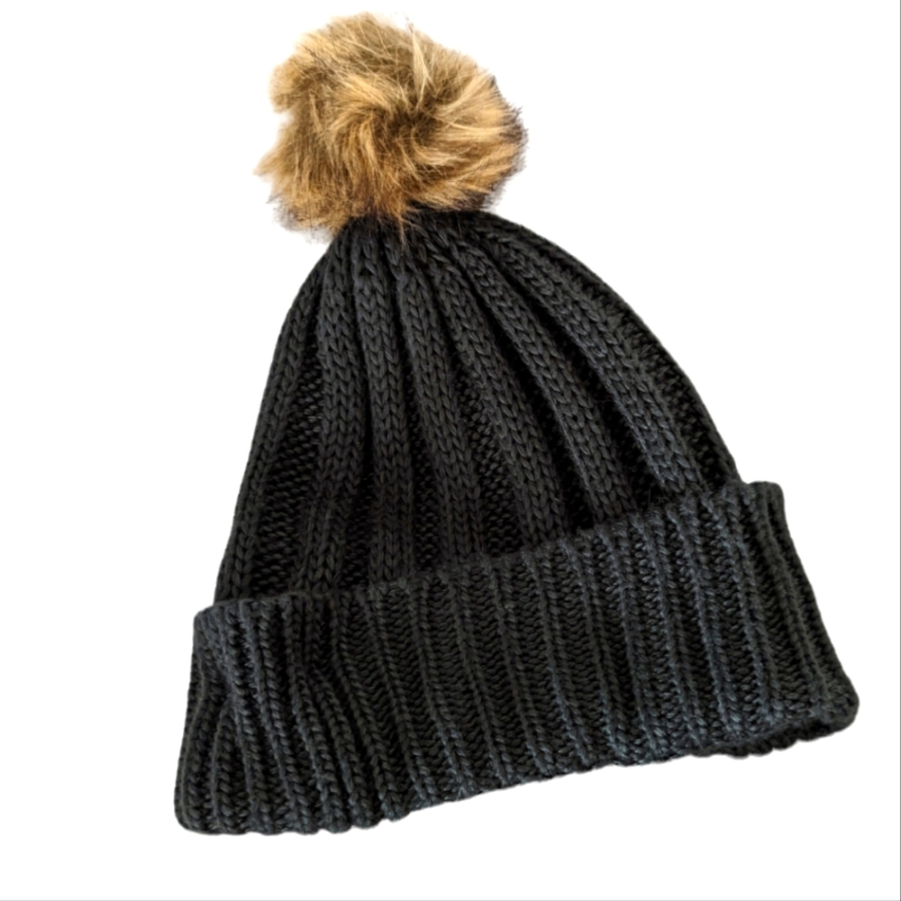 BCBG Faux Fur Knit Beanie